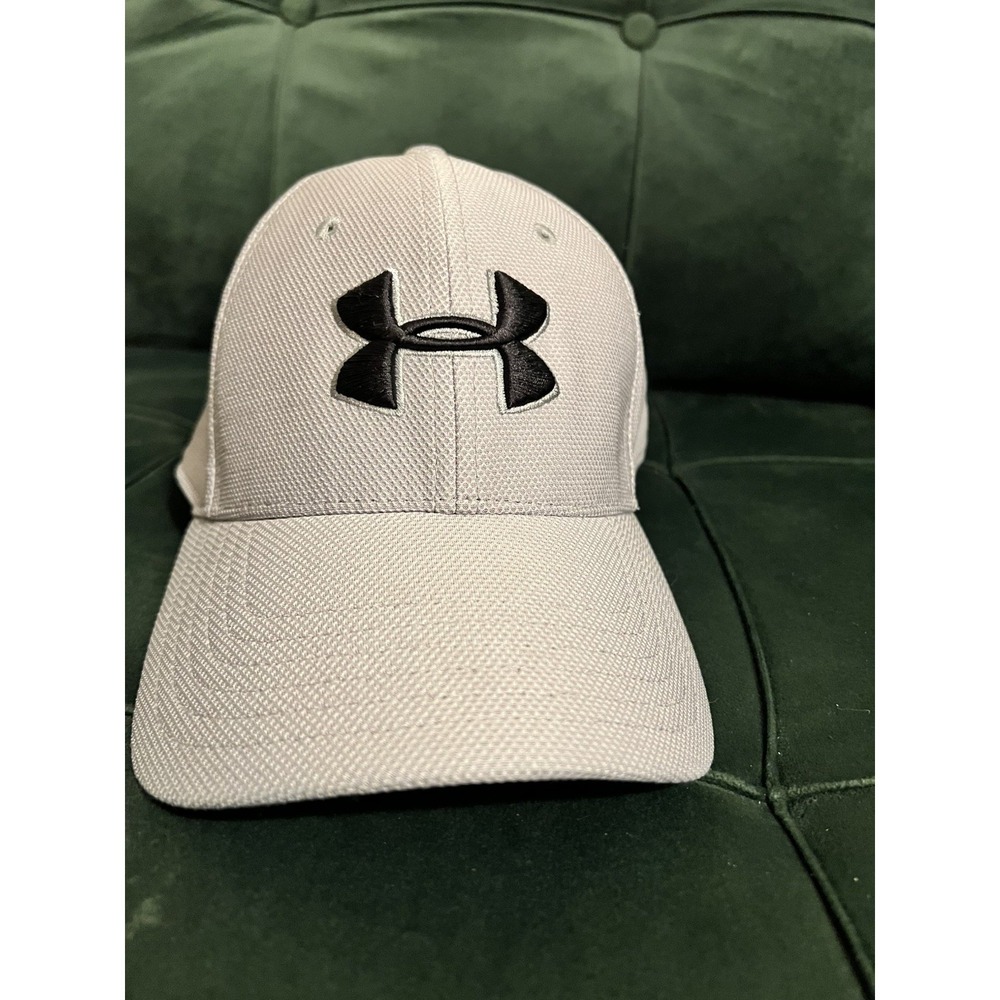 Under Armour Dad Hat Fitted UA Blitzing Embroidered Logo Solid Grey L/XL(h8)